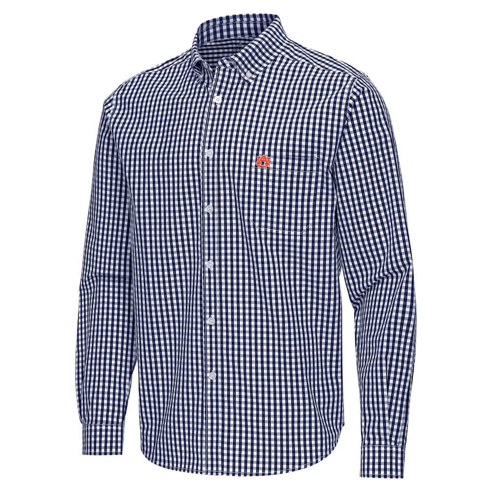 Antigua Men's Auburn Ellis Long Sleeve Shirt NAVY/WHITE - Auburn / SM