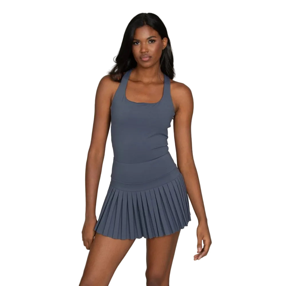 Gold Hinge Dresses | Nwt Gold Hinge Frost Criss Cross Back Pleated Tennis Dress | Color: Gold | Size: S