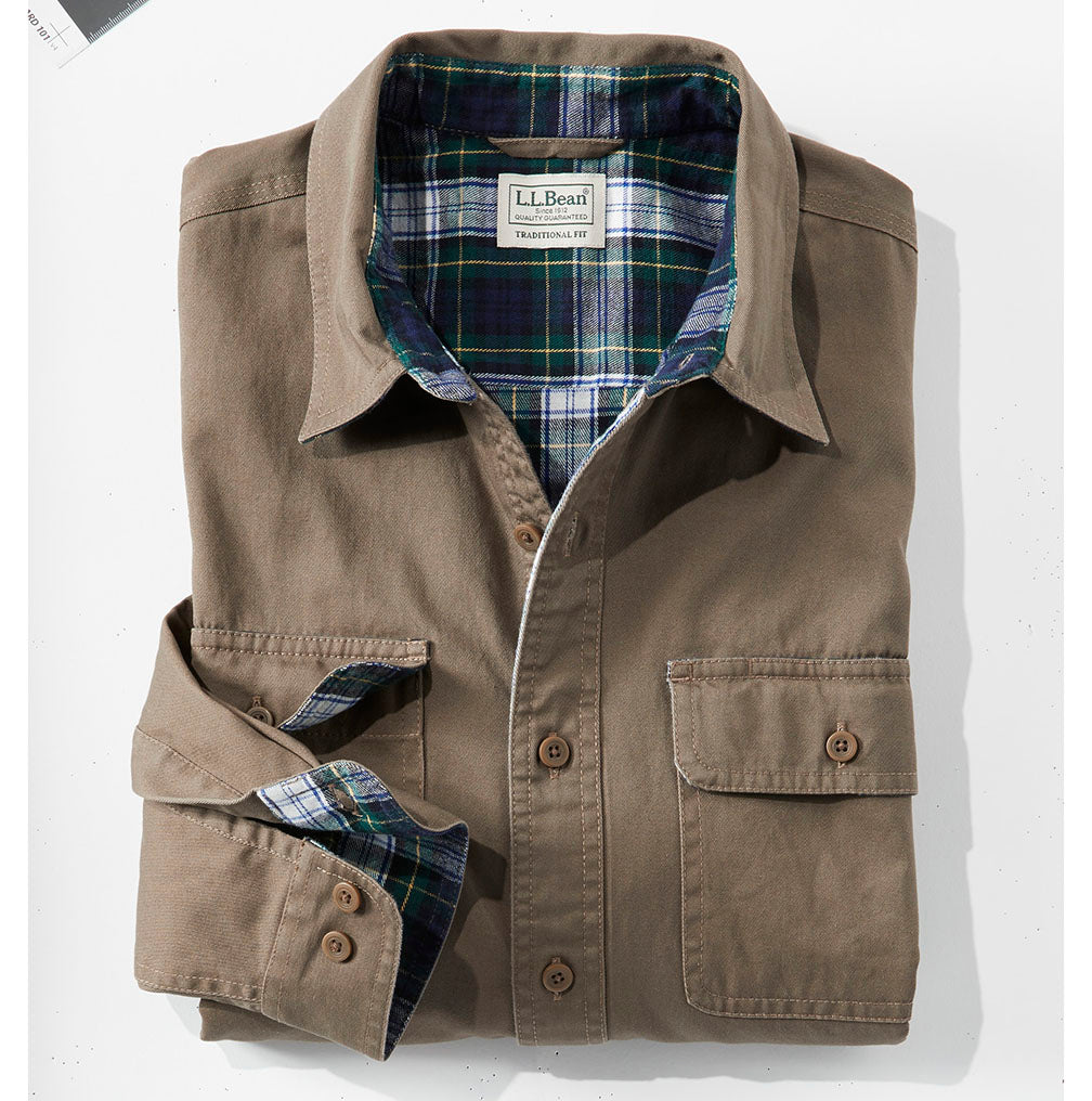 L.L. Bean Men's Lined Hurricane Long Sleeve Shirt L.L. Bean Men's Lined Hurricane Long Sleeve Shirt