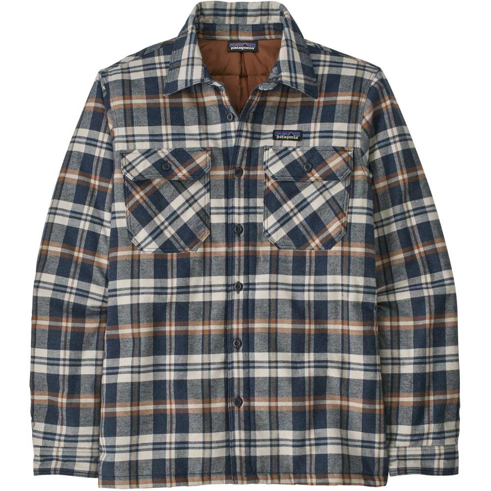 Patagonia Insulated Organic Cotton Fjord Flannel Shirt - Men's Ice Caps/Smolder Blue, S