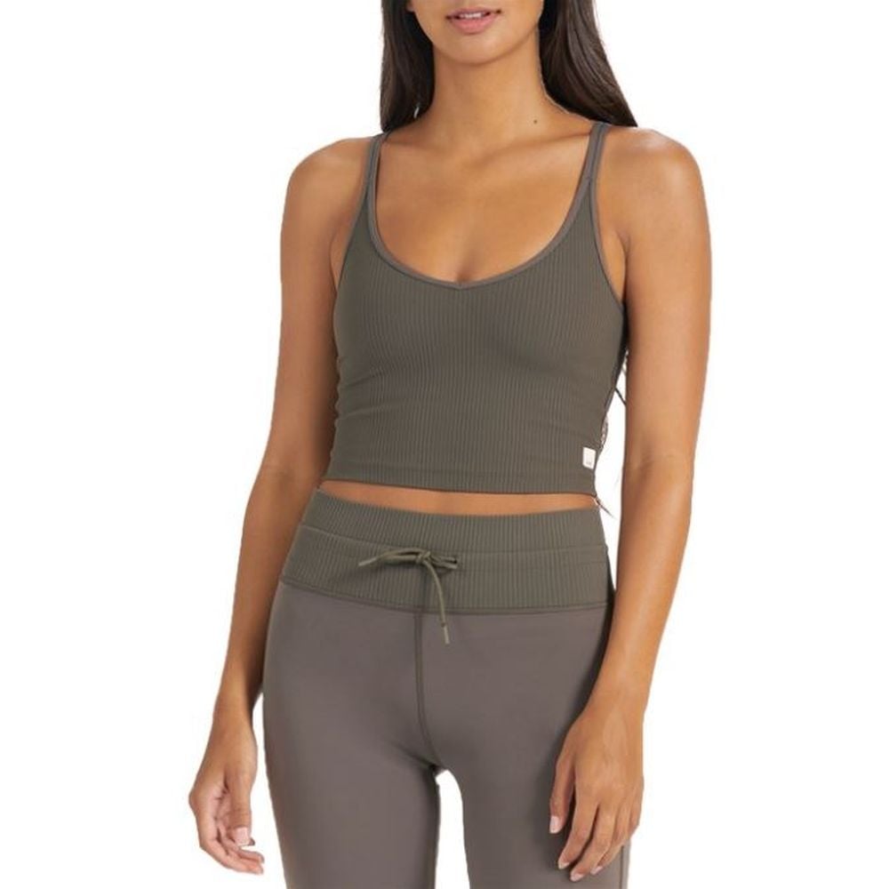 Women's Rib Crop Tank Stone - We're Outside Outdoor Outfitters