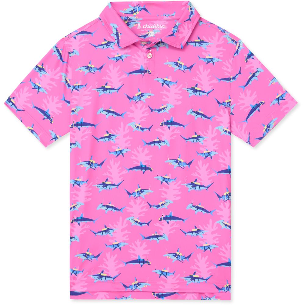 Chubbies Youth The Great Pink Shark Polo