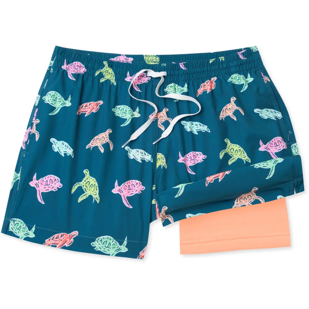 Chubbies Men's The Turtally Awsome 4" Line Swim Trunks