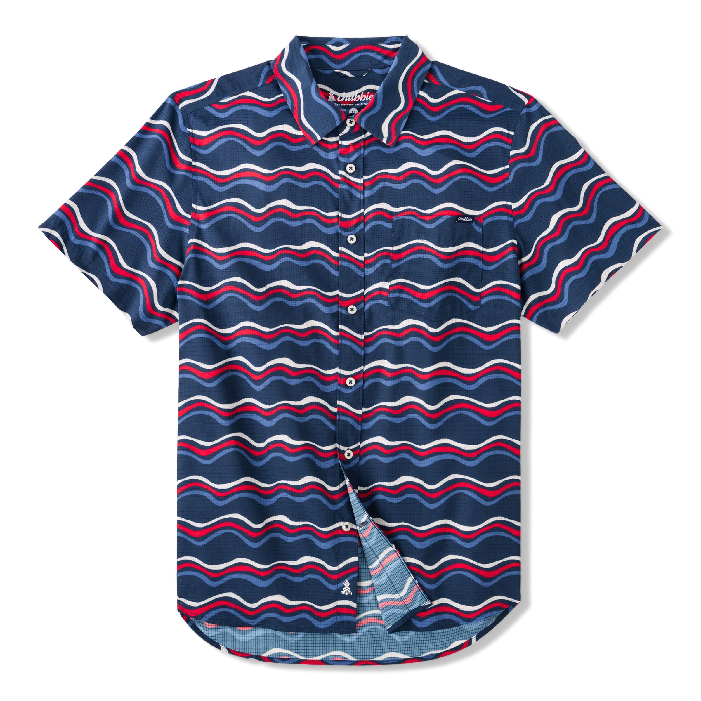 Chubbies Men's The Sea to Shining Button Up Short Sleeve (BreezeTec)