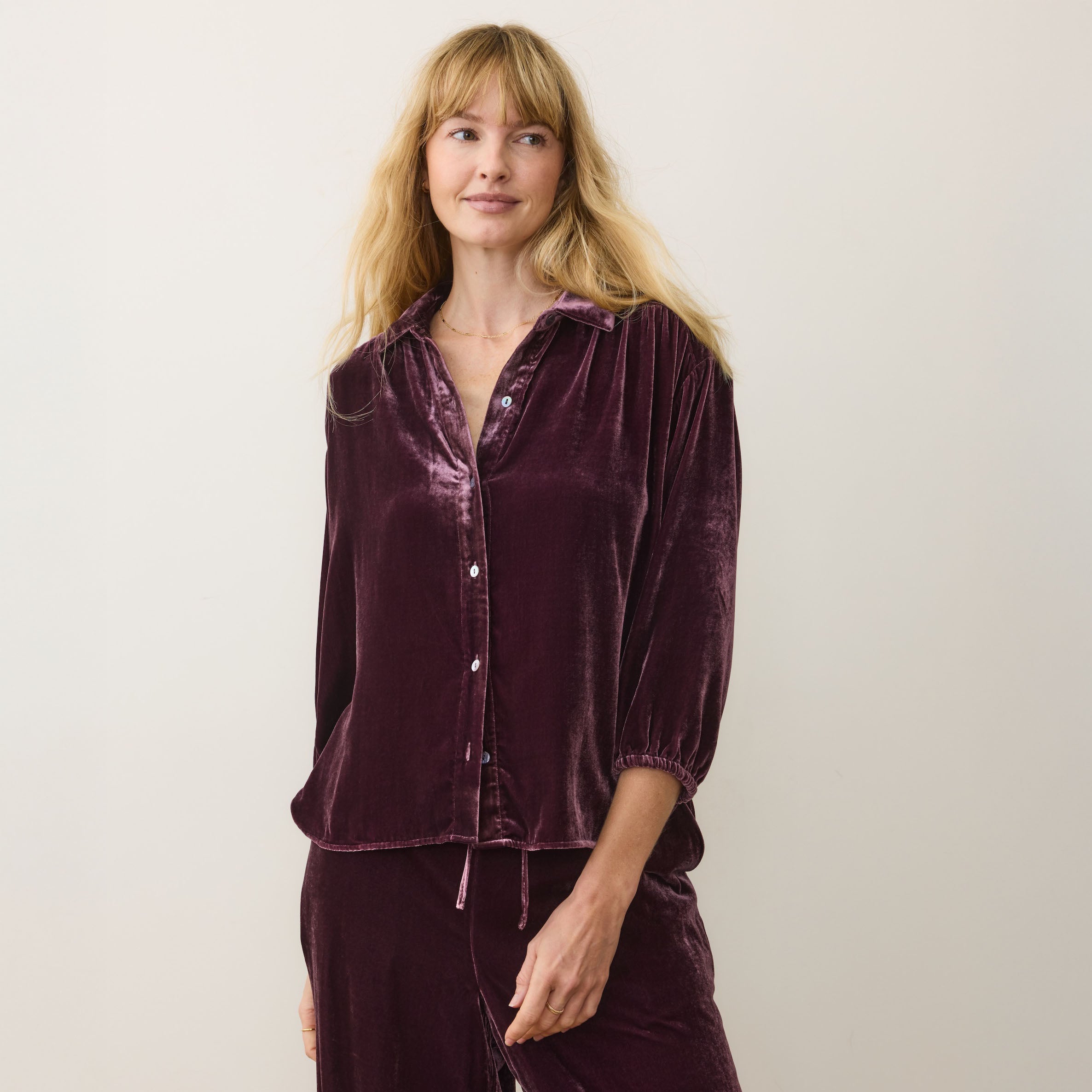 Marine Layer Women's Bella Velvet Oversized Shirt