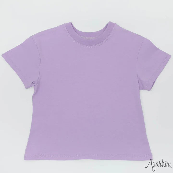 Azarhia Girls Solid Boxy Tee