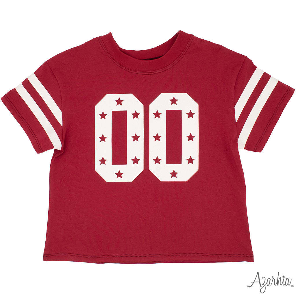 Azarhia Girl's Double Zero Stars Boxy Tee