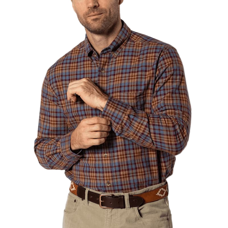 Duck Head Men's Long Sleeve Cotton Wool Sport Shirt - Houser Plaid