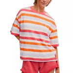 Free People Movement Short Sleeved, Striped Tackle Tee