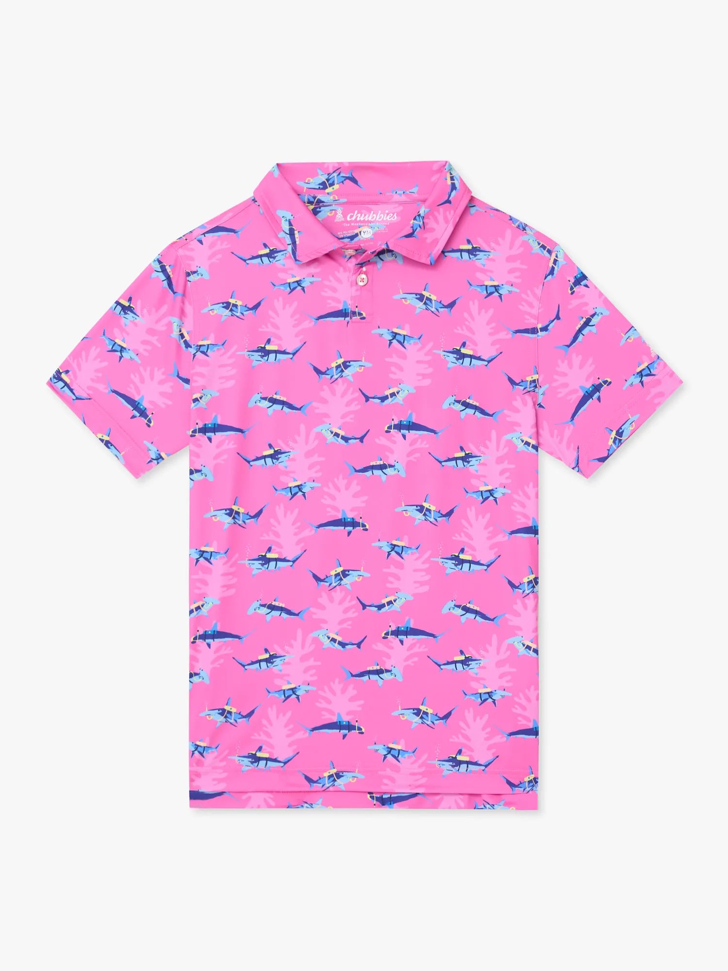 Chubbies Lil Great Pink Shark Polo