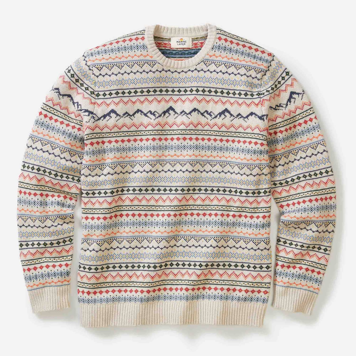 Marine Layer Men's Cali Fair Isle Crew Sweater