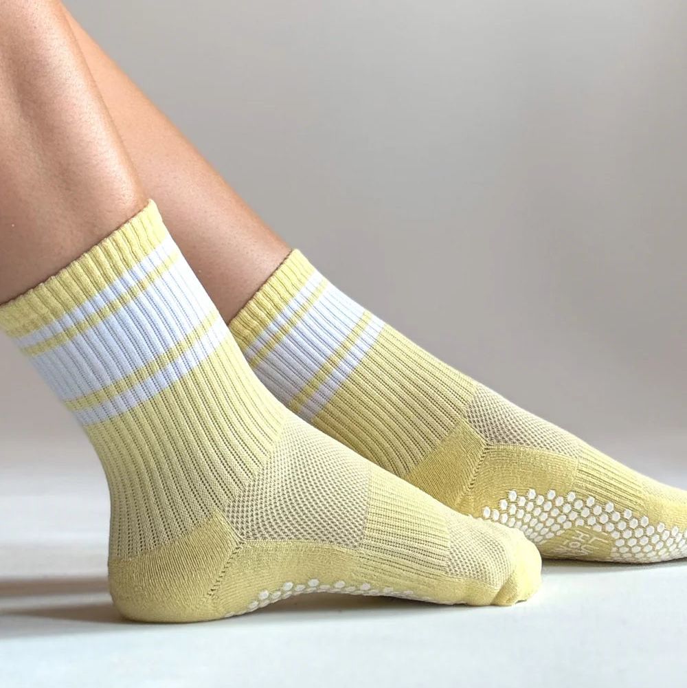 Lucky Honey The Crew Stipe Grip Socks