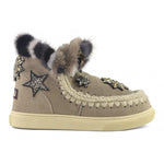 MOU Women's Eskimo Sneaker Star Patches & Mink Fur Trim