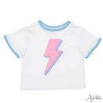 Azarhia Girls Pink Lightning Bolt Tee - Short Sleeve