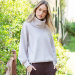 Rae Mode Women's Scuba Luxe V-Turtleneck