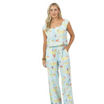 KatyDid Women's Two Piece Linen Pant Set