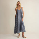 Z Supply Women's Sandcomber Striped Linen Midi Dress