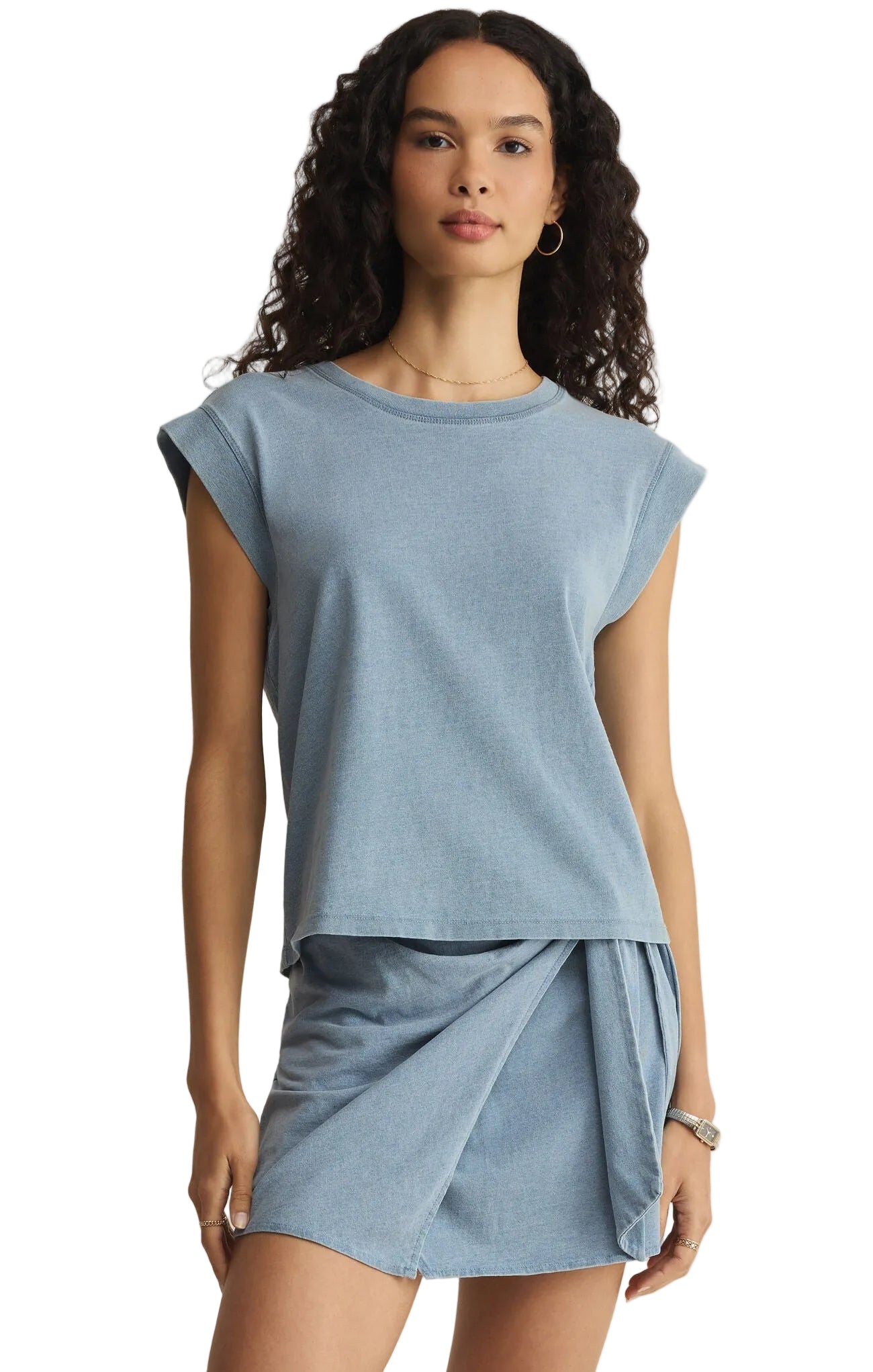 Z Supply Women's Camino Jersey Denim Top