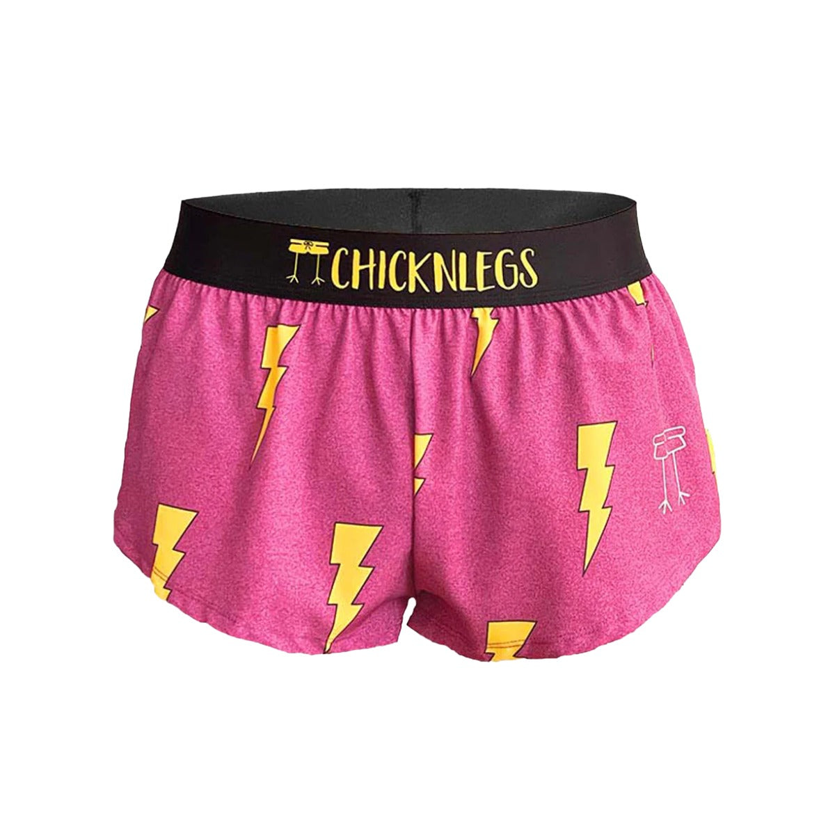 ChicknLegs Women's Pink Bolts Split Shorts 1.5"