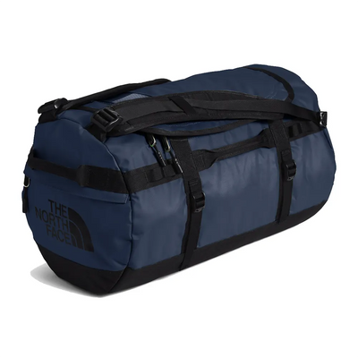 north face base camp duffle or patagonia black hole The Voyager Duffel 62 L TNF Black/Asphalt Grey buckles and mesh Camp Gear North Face Duffel