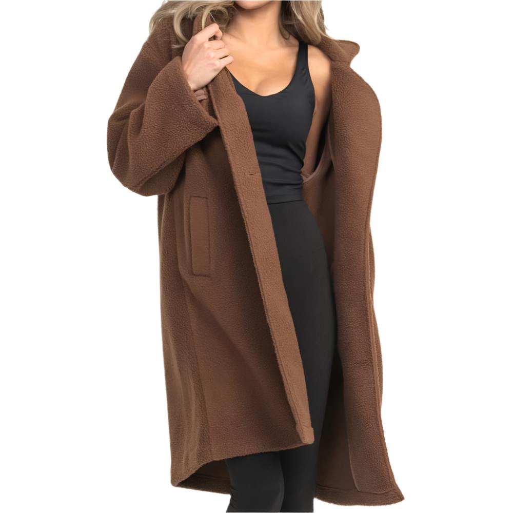 Southern Shirt Long Line Teddy Jacket Bloomingdale Brown L