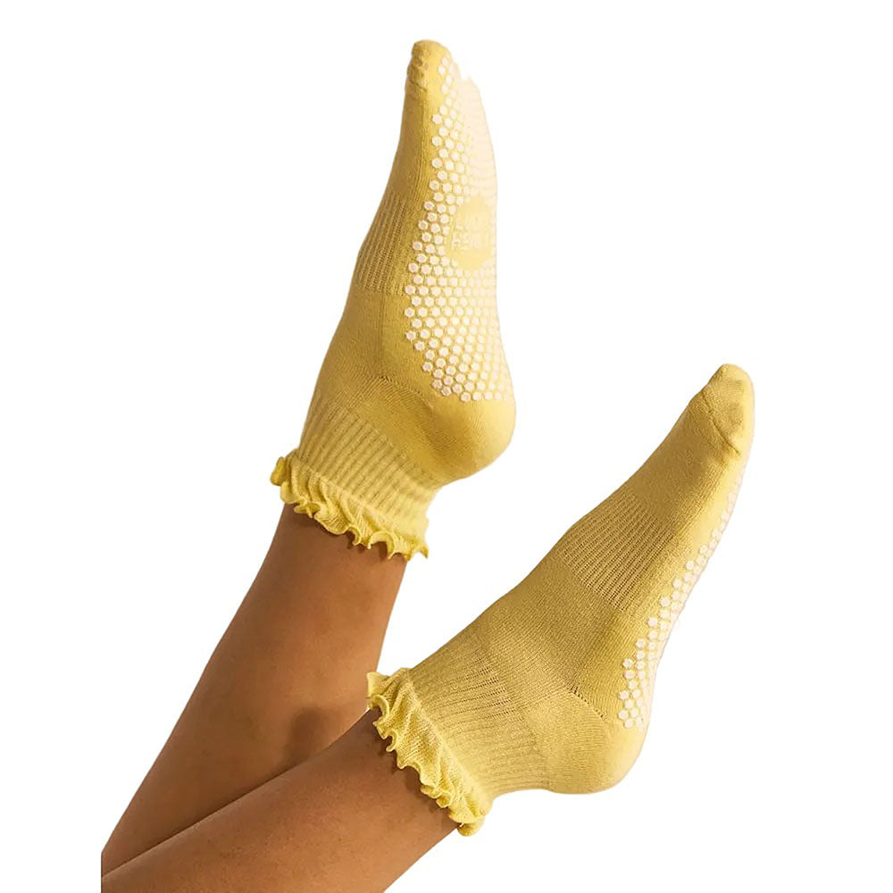 Lucky Honey Women's Ruffle Grip Sock for Pilates